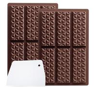 2 Pcs Moldes Turron, Molde Chocolate de Silicona, Molde Chocolate Dubai, Molde Turron Silicona, para Chocolates Dubai, Barras Energéticas, con rRaspador