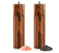 2 Pcs Molinillo Pimienta, Molinillo de Pimienta Molinillo Sal Pimienta Manual Madera, Núcleo de Cerámica Grosor Ajustable, Molinillo de Sal y Pimienta para moler especias, comino, sésamo, Paprika