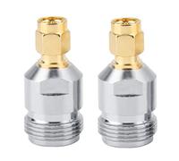 2 Pcs N Hembra a SMA Conector RF Macho, Adaptador Coaxial Test Converter 0-6GHz Frecuencia 50Ω Impedancia