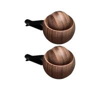 2 Pcs Natural Wooden Car Air Freshener Vent Clip, Refillable Essential | Solid Wood Hollow Design, Universal Horizontal & Vertical Vent Fit with Silicone Clip, 1.77x1.89 in Compact Size