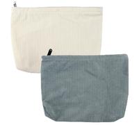 2 Pcs Neceser Mujer, Portátil Neceser Maquillaje, Necesers Pequeño, Bolsa de Aseo, Cosméticos de Tejido de Pana con Cremallera Adecuado para Playa, Escuela, Viajes y Senderismo 26 x 18 x 4cm