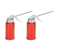 2 PCS Oil Can Bombe Oiler, Olla de lubricación roja portátil de 200 ml con Boquilla Flexible para Aplicaciones de Motocicletas para el hogar