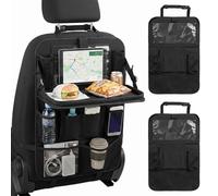 2 Pcs Organizador Asiento Coche,Bolsa de Almacenamiento del Coche con Mesa Plegable y Funda Para Teléfono Móvil/Tableta,Protector Asiento Coche Para Almacenar Juguetes, Bocadillos Y Tazas En El Auto