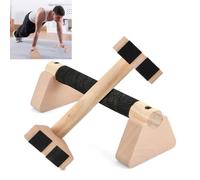 2 Pcs Paralelas Calistenia, 25cm Barras Calistenia de Madera con Alfombrilla Antideslizantes, Flexiones Soporte Suelo para Gimnasia Fitness Yoga Push Up, Asa Más Gruesa, Carga Hasta 300kg