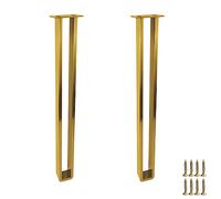 2 Pcs Patas de Mesa de Metal,Pies de Acero Inoxidable para Muebles,Patas Intercambiables para Mesa de Comedor,Escritorio,Banco,Armario,Mesa de Trabajo,con Tornillos,Dorado (60cm(23.6in))