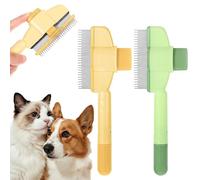 2 Pcs Peine para Gatos, Liendrera, Furminator Gatos, Cepillo para Gatos Quitapelo, para Una Limpieza Rápida de Pelos Sueltos, Elimina Suavemente las Pulgas
