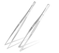 2 Pcs Pinzas Cocina, 30,5cm Pinzas de Cocina de Acero Inoxidable, Pinzas para Asar de Precisión, Pinzas para Cocinar, Pinzas Chef Profesional para Horneado Barbacoa Cocinar Carne