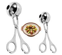 2 pcs Pinzas de Albóndigas de Acero Inoxidable, Ballers antiadherentes para Carne, Cocina Artesanal Acero inoxidable Carne Baller Galleta Masa Albóndiga Cuchara Melón Bola Fabricante
