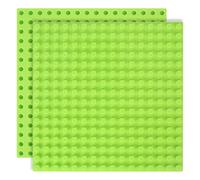 2 Pcs Placa de Construcción Compatible con Lego Duplo, Placa Base de 25x25cm, Juego de Placas Verdes Compatible con Lego, Juego Creativo, Verde Hierba