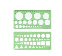 2 PCS plantillas de dibujo geométricas verdes, Trazador de Círculos, Plantillas de medición, plantillas de plástico para medir reglas círculo geométrico de dibujo