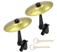 2 Pcs Platillo Bateria para Coche, 2 Cabezales, Ajustable 360°, con 2 Mini Mazos, 14cm Car Crash Cymbal, Mini Tambor de Coche, Ranura de Ventilación para Coche Amantes Música Entretenimiento