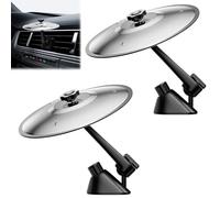 2 Pcs Platillo Bateria para Coche, Tambores para Coche, Car Crash Cymbal Ventilación Decoración, Regalo para músicos, hombres y niños