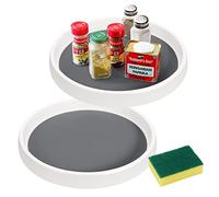 2 pcs Plato Giratorio para Especias Soporte Giratorio para Especias Organizador de Plástico para Especias Botellas de Especias Ingredientes de Aceite Frascos para Cocinar