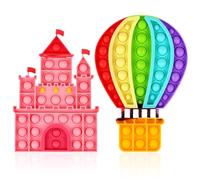 2 PCS Pop It, Pop It Fidget Toys, Juguetes Antiestres Niños, Push and Po-P Bubble Fidget Toy, Apto para Niños Y Adultos, Ideal para Aliviar La Ansiedad Y para Personas con Autismo/A