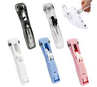 2 PCS Portable Binder Clip Stapler, Includes 50 Reusable Clips, Mini Stapler Handheld Dispenser for Efficient Paper Organizing, Easy to Load and Use, for Office School Home Use (6 Pcs Mix)