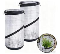 2 PCS portátil para mini invernadero para planta al aire libre para protección contra heladas protección contra la intemperie con material de PVC y malla superior