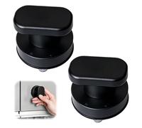 2 PCS Potente Manija de Ventosa, Tirador Ventosa Puerta Cristal Mangos | Muebles Portátiles Manillas, PVC ABS, Auto-collant, para Baño Cocina Armarios Refrigerador, sin Taladrar (Negro)