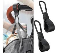 2-Pcs pram hook clips, buggy clips carrier pram hook, pram bag holder made of leather, bag hook for prams, pram clips, pram hooks for bags, BackPack Schwa
