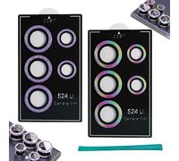 2 PCS Protector Lente Cámara para Samsung Galaxy S24 Ultra,Cristal Templado Protector Camara de Alta Resolución de Vidrio Templado,Protector de Cámara a Prueba de Arañazos y Golpes