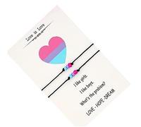2 Pcs Pulsera Del Para Lesbian & Gay Pride Lgbt Con Cuentas De Cuerda Hecha a Mano Pulseras Par Muñequera Ajustable Para Hombres, Mujeres Joyería