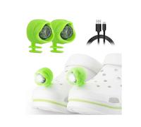 2 Pcs Rechargeable Clogs Shoe Light,headlights for Croc 3 Lighting Modes In The Dark,for Dog Walking,handy Camping,green
