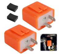2 PCS Relé Intermitente LED Universal de 2 Pines 12V, Intermitente LED Moto Ajustable, Flasher Relay, Flash Universal, Relé Ajustable para Moto y Bicicleta con Potencia Máxima de 42W
