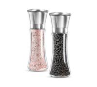 2 Pcs Salt And Pepper Mill Set with Adjustable Ceramic Grinder, Made Of High Quality Stainless Steel, Pepper Mill And Salt