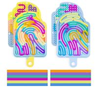2 Pcs Sensory Activity Board Double Side Silicone Calm Down Fidget Toy,Incluye 24 Cordones de Silicona Stress Relief Toys,Colorful Sensory Toys para Viajes,Alivio de Ansiedad,Estrés,ADHD Autismo