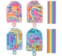 2 Pcs Sensory Activity Board, Moxiewell Tablero de Actividad Sensorial para Aliviar el EstréS, Juguete antiestrés de Silicona, Fidget Toy de Doble Cara para TDAH y Autismo con 24 Cuerdas Ice Cream A