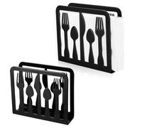 2 Pcs Servilletero de Mesa, Servilleteros de Mesa, Dispensador de Servilletas para Mesa, Soporte para Servilletero Negro para Decoración de Mesa Restaurante Cocina (Patrón de Vajilla)