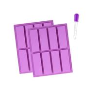2 PCS Silicona Rectangular Con 8 Cavidades,Moldes De Barra De Cereal Silicona,Moldes De Barra De Cereal,para Barritas Energeticas para chocolate,Brownies,Pan de Maíz,Jabones