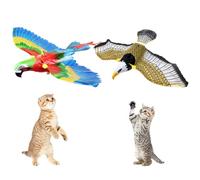2 Pcs Simulation Bird Interactive Cat Toy for Indoor Cats, Automatic Hanging Eagle Toy, Bird Simulation Interactive Hanging Parrot/Eagle Flying Toy for Cats