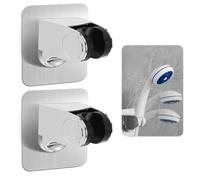 2 PCS Soporte de Ducha Adhesivo Ajustable sin Taladrar, Sujeción Firme y Práctica para Alcachofas de Ducha, Resistente al Agua y Fácil Instalación, Ideal para Baños y Aseos