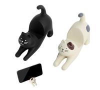 2 PCS Soporte móvil Gato Funny Cat Holder Soporte teléfono Escritorio Decorativo Cat Phone Stand Porta móvil Divertido de Resina Accesorios Gato para Oficina y hogar Apto para Todas Las Ocasiones