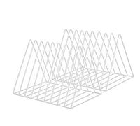 2 pcs Soporte para periódicos de Escritorio, Estante de Almacenamiento de Hierro para Escritorio, Organizador de Archivos triángulo, decoración para el hogar, Oficina, librerías (Blanco)