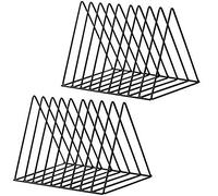 2 pcs Soporte para periódicos, Estante de Almacenamiento de Hierro de Escritorio estantería multifunción triángulo archivador decoración hogar Oficina librerías (Negro)