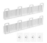 2 Pcs Soporte Tazas Cafe, Ganchos Soporte para Tazas de Café Montado en Pared, Colgador Tazas con 4 Ganchos para Tazas, Portavasos Invertidos para Cocina Cafetería Oficina Tazas Organizador (Blanco)