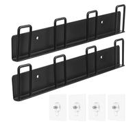 2 Pcs Soporte Tazas Cafe, Ganchos Soporte para Tazas de Café Montado en Pared, Colgador Tazas con 4 Ganchos para Tazas, Portavasos Invertidos para Cocina Cafetería Oficina Tazas Organizador (Negro)