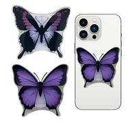 2 PCS Soporte y Agarre para Teléfonos Móviles y Tabletas, Base Magnética Transparente Compatible con Agarres de Teléfono, Soporte Delgado y Ligero para Móvil, Estilo mariposa