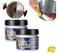 2 Pcs Stainless Steel Clean Wax, Magical Nano-Technology Stainless Steel Cleaning Paste, Metal Polish Paste, Surface Safe, No Residue, for Pots and Pans