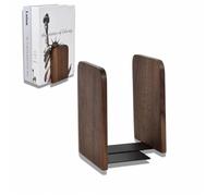 2 PCS Sujetalibros de Madera de Nogal, 13x8cm Simple Sujetalibros Organizador y Soporte, Decoración Extremos de Libros para Estantes en Casa, Oficina, Biblioteca, Escuela