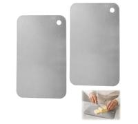 2 PCS Tabla de Cortar, Tabla de Titanio 14.5 cm X 23.5 cm, Tabla de Acero Inoxidable de Doble Cara, Fácil de Limpiar, Antibacteriana Y Antihongos, Apta para Cortar Carne Verduras Y Fruta En La Cocina