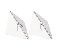 2 Pcs Table Number Holder Stainless Steel Stable Triangle Shape Place Card Holder Restaurant Menu Card Stand