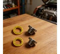 2 PCS Tapón Drenaje Aceite para mercruiser OEM 10-79953Q04 2 | Reemplazo directo OEM, incluye junta tórica, previene fugas de lubricante, para acero , 2 unidades