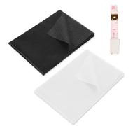 2 Pcs Tela de Entretela Termoadhesiva para Planchar, 100 x 100 cm Tela Entretela de Poliéster para Planchar, 55 g/m² eEntretela no Tejida Fusible para Refuerzo Coser Manualidades(Blanco, Negro)