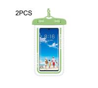 2 PCS Transparent Waterproof Cell Phone Case Swimming Cell Phone Bag Green
