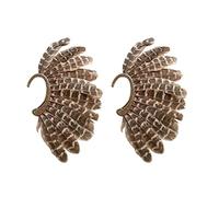 2 Pcs Unisexo Manguito de Oreja de Plumas Grandes Clip de No Piercing En Pendientes