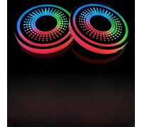 2 PCS USB Carga Posavasos Coche para Toyota Crown 2018-2022, con 7 Colores de luz luminiscente Copa Pad, la decoración del Coche Atmósfera Luz.,B