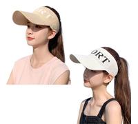 2 pcs Visera de Mujer，Viseras Visera de Mujer，para Verano, Tenis, Golf, Ciclismo, Pesca, Correr, Jogging.（Blanco, Kaki）