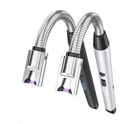 2 Pcs, VVAY Mechero Eléctrico Largo para Velas, Recargable por USB-C - Antiviento